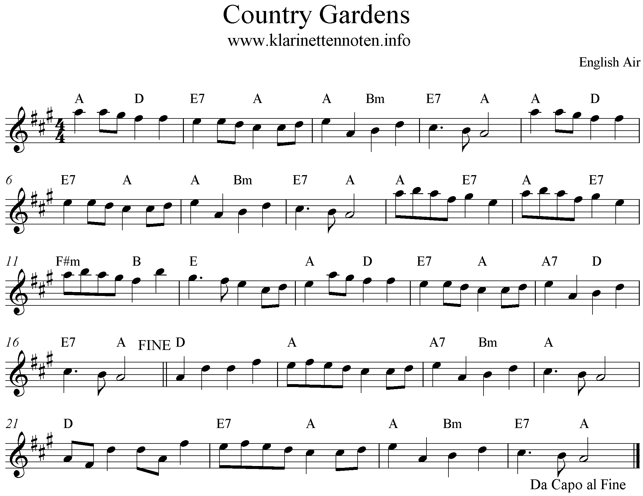 Country Gardens, A-Major